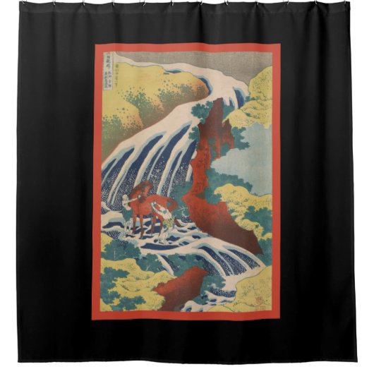 滝日本のシャワーカーテンプリント シャワーカーテン (正面)
