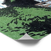 滝日本のヴィンテージアート ポスター (角)