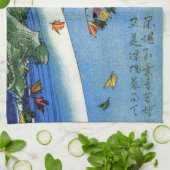 滝月、広重、浮世絵 キッチンタオル (折り畳み)