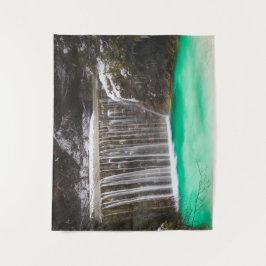 滝素晴らしターコイズウォーターレイクジャスナ、スロスロ タペストリー