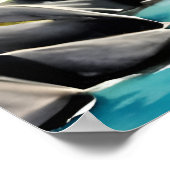 滝絵画の水色 ポスター (角)