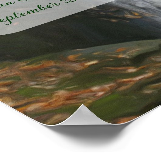 滝絵画パーソナライズされた結婚の ポスター (角)