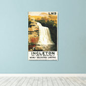 滝鉄道ポスターに観客が乗る キャンバスプリント (インサイチュ (ウッドフロア))