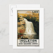 滝鉄道ポスターに観客が乗る ポストカード (正面/裏面)