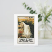 滝鉄道ポスターに観客が乗る ポストカード (スタンド正面)