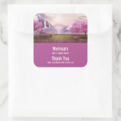 滝&さくらんぼツリーズのまわりにアレイク誕生日 スクエアシール (バッグ)