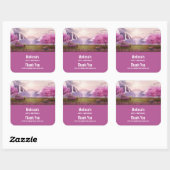 滝&さくらんぼツリーズのまわりにアレイク誕生日 スクエアシール (シート)