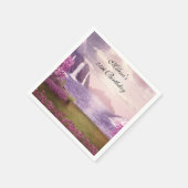 滝&さくらんぼツリーズのまわりにアレイク誕生日 スタンダードカクテルナプキン (角)