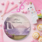 滝&さくらんぼツリーズのまわりにアレイク誕生日 ペーパープレート (パーティー)