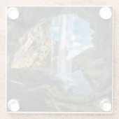 滝 |アイスランドの滝 ガラスコースター (裏面)