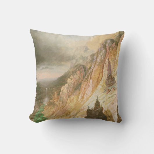 滝、イエローストーンのグランドキャニオンを下げて下さい クッション (正面)