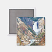 滝、イエローストーン公園、WYを下げて下さい マグネット (正面/裏面)