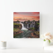 滝 |イグアス国立公園 スクエア壁時計 (ホーム)