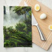 滝 |エクアドル、サンラファエル滝 キッチンタオル (四つ折り)