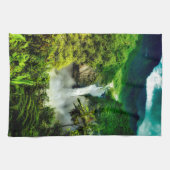 滝 |エクアドル、サンラファエル滝 キッチンタオル (横)