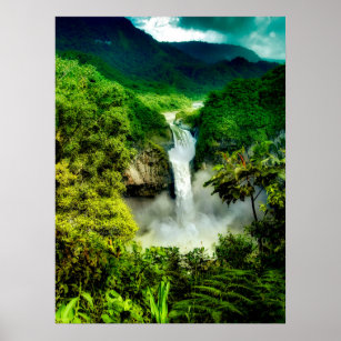滝  エクアドル、サンラファエル滝 ポスター