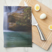 滝 |オハイオ州のスギ滝 キッチンタオル (四つ折り)