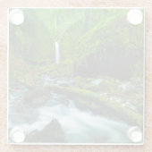 滝 |オレゴン，グロット滝 ガラスコースター (裏面)