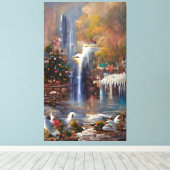 滝 – カラフル抽象芸術絵画ズキャンバス キャンバスプリント (インサイチュ (ウッドフロア))