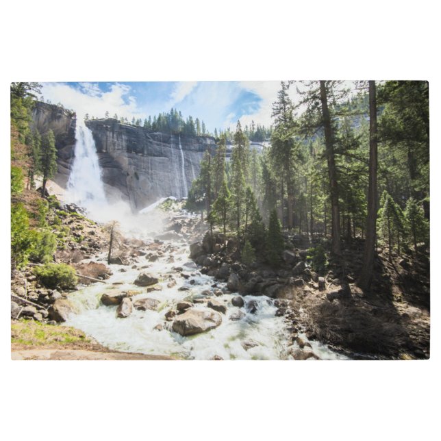 滝 |カリフォルニア州ヨセミテ，ネバダ秋 メタルプリント (正面)