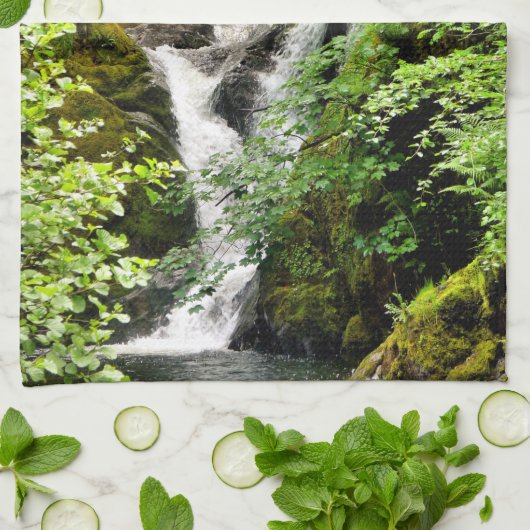 滝 キッチンタオル (折り畳み)