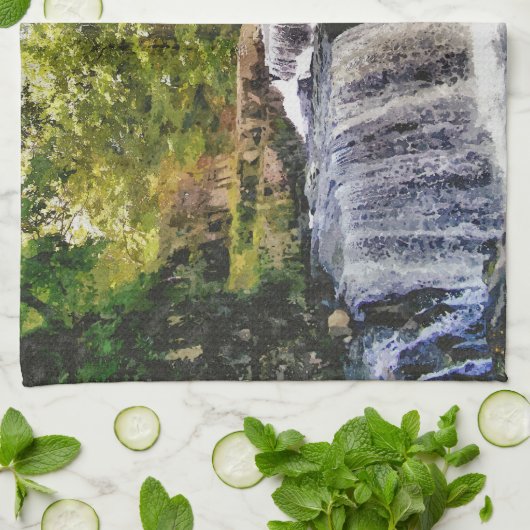 滝 キッチンタオル (折り畳み)