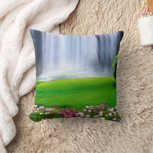 滝 クッション (ブランケット)