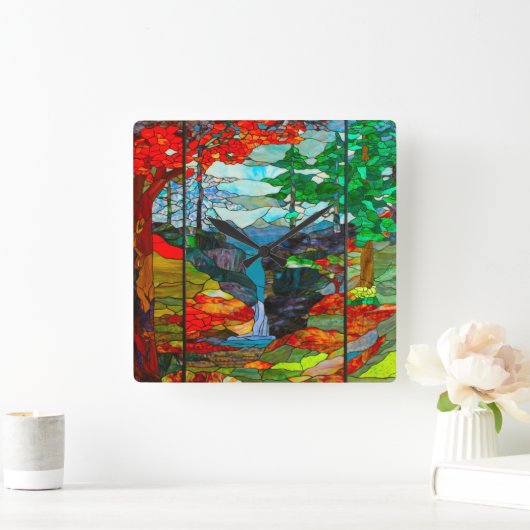 滝 スクエア壁時計 (ホーム)