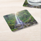 滝 |バリ，インドネシア スクエアペーパーコースター (アングル)