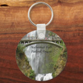 滝、マルチノマフォールズポットランド、オレゴン キーホルダー (正面)
