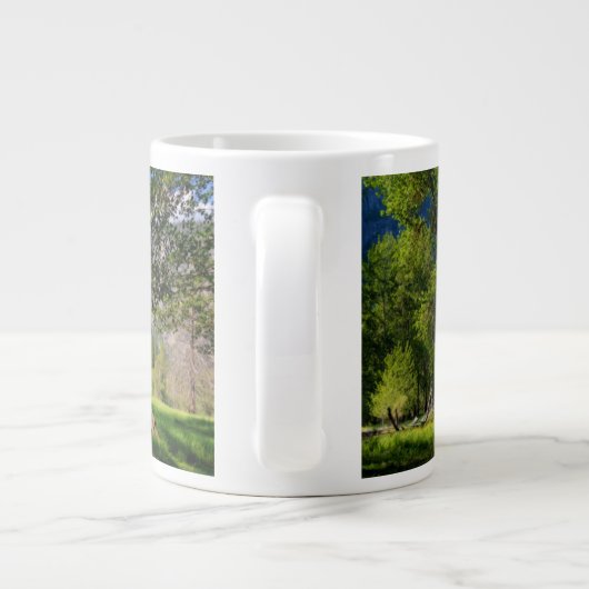 滝 |ヨセミテ滝，カリフォルニア ジャンボコーヒーマグカップ (裏面)