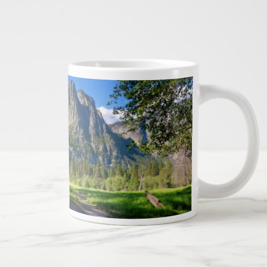 滝 |ヨセミテ滝，カリフォルニア ジャンボコーヒーマグカップ (右)