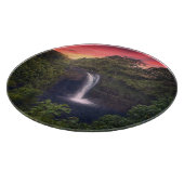 滝 |レインボー滝，ハワイ，ヒロ カッティングボード (角)