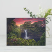 滝 |レインボー滝，ハワイ，ヒロ サンキューカード (スタンド正面)