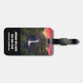 滝 |レインボー滝，ハワイ，ヒロ ラゲッジタグ (裏面横)