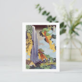 滝, 北斎 Waterfall, Hokusai, Ukiyo-e ポストカード (スタンド正面)
