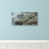 滝、岩、川 キャンバスプリント (インサイチュ (ウッドフロア))