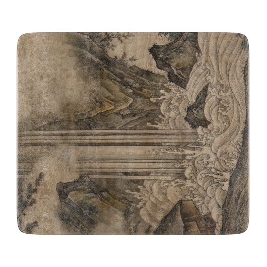 滝(日本の風景画)（狩野元信） カッティングボード (正面)