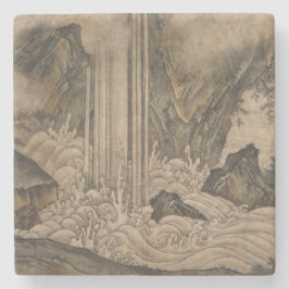 滝(日本の風景画)（狩野元信） ストーンコースター