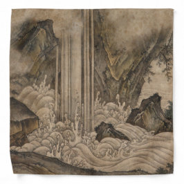滝(日本の風景画)（狩野元信） バンダナ