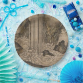 滝(日本の風景画)（狩野元信） ペーパープレート (パーティー)