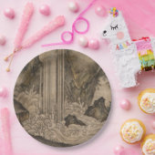 滝(日本の風景画)（狩野元信） ペーパープレート (パーティー)