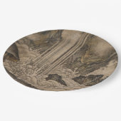 滝(日本の風景画)（狩野元信） ペーパープレート (アングル)