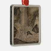 滝(日本の風景画)（狩野元信） メタルオーナメント (右)