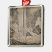 滝(日本の風景画)（狩野元信） メタルオーナメント (左)