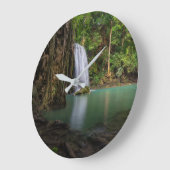 滝 |春熱帯雨林の滝タイ ラージ壁時計 (傾斜)