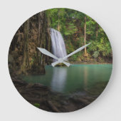 滝 |春熱帯雨林の滝タイ ラージ壁時計 (正面)