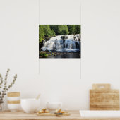 滝（木に囲まれた色16x20） ポスター (キッチン)