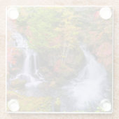 滝 |水栓ウォーターフォールズ日光日本秋 ガラスコースター (裏面)