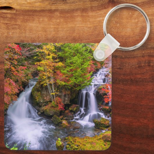 滝 |水栓ウォーターフォールズ日光日本秋 キーホルダー (裏面)
